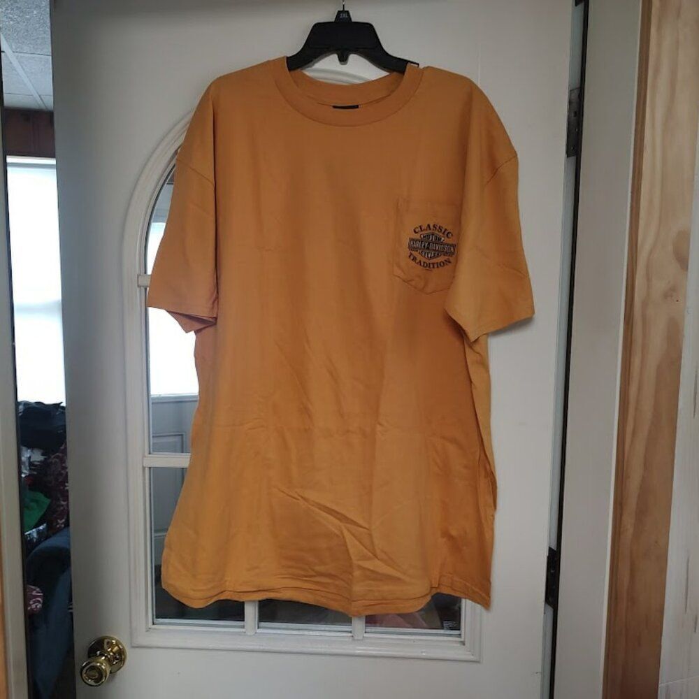New Harley Davidson Mustard Colored Daytona Beach Florida Shirt Men's XXL